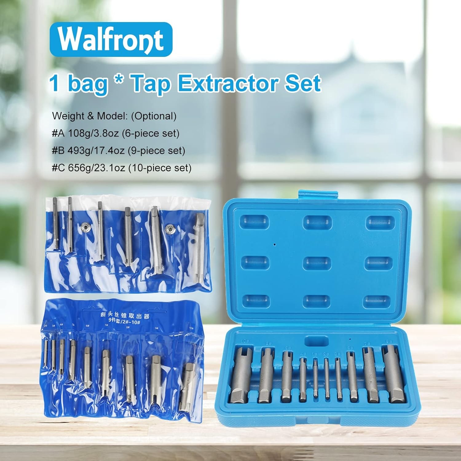 10 Pcs Tap Extractor Set Broken Head Screw Remover Steel Tool...