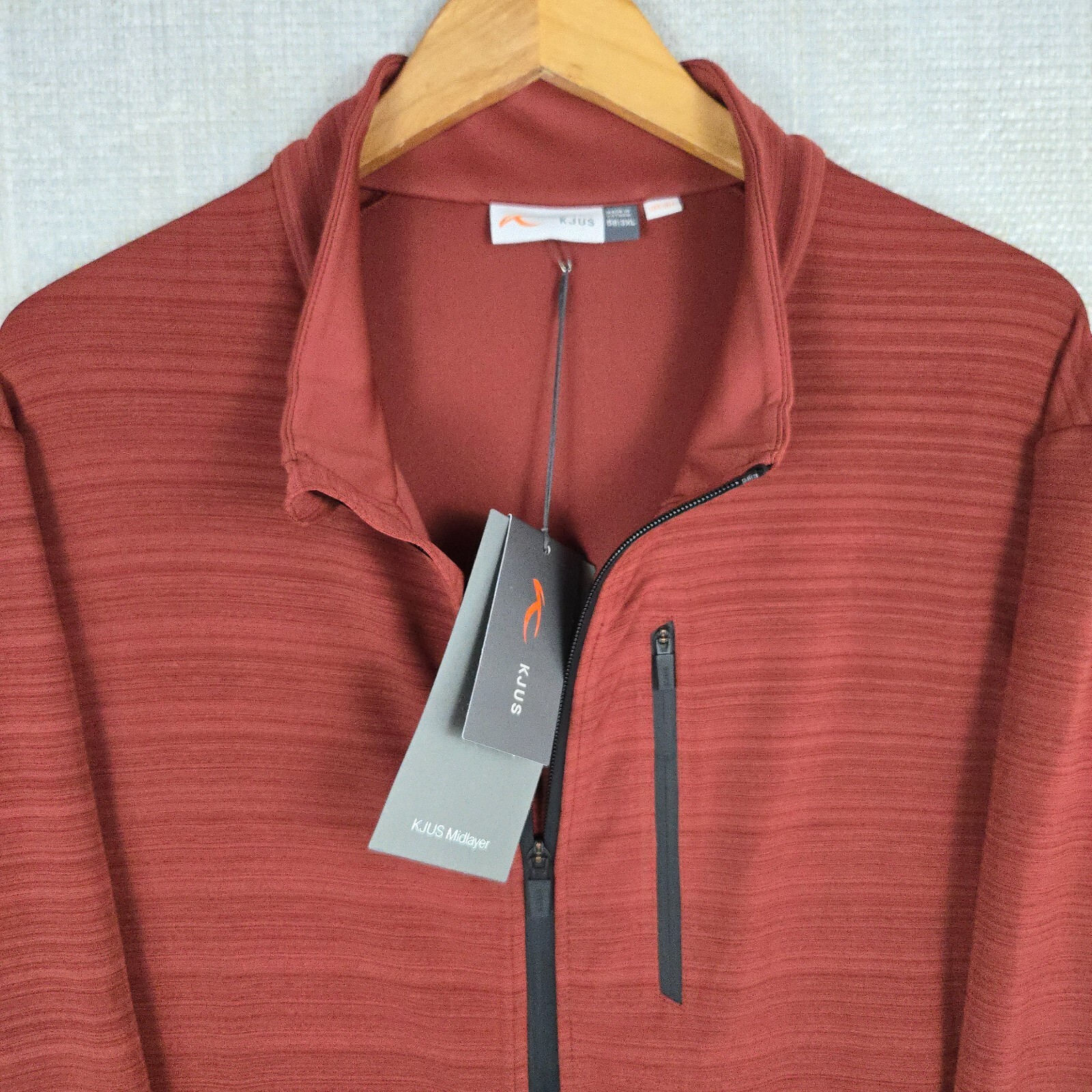 KJUS Full Zip Jacket Size 3XL NEW $279 Mens Performance Wicking Midlayer Rust