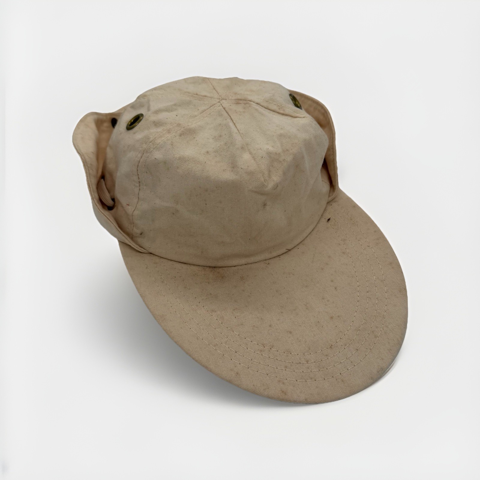 Vintage Bass Pro Shops Long Bill Vented Fly Fishing Flap Cape Hat USA XL Tan