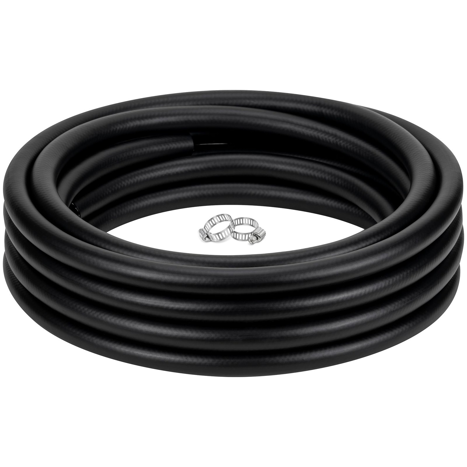 Black Reinforced Vinyl Tubing 3/4" id x 10 ft Flexible PVC Braided Hybrid hos...