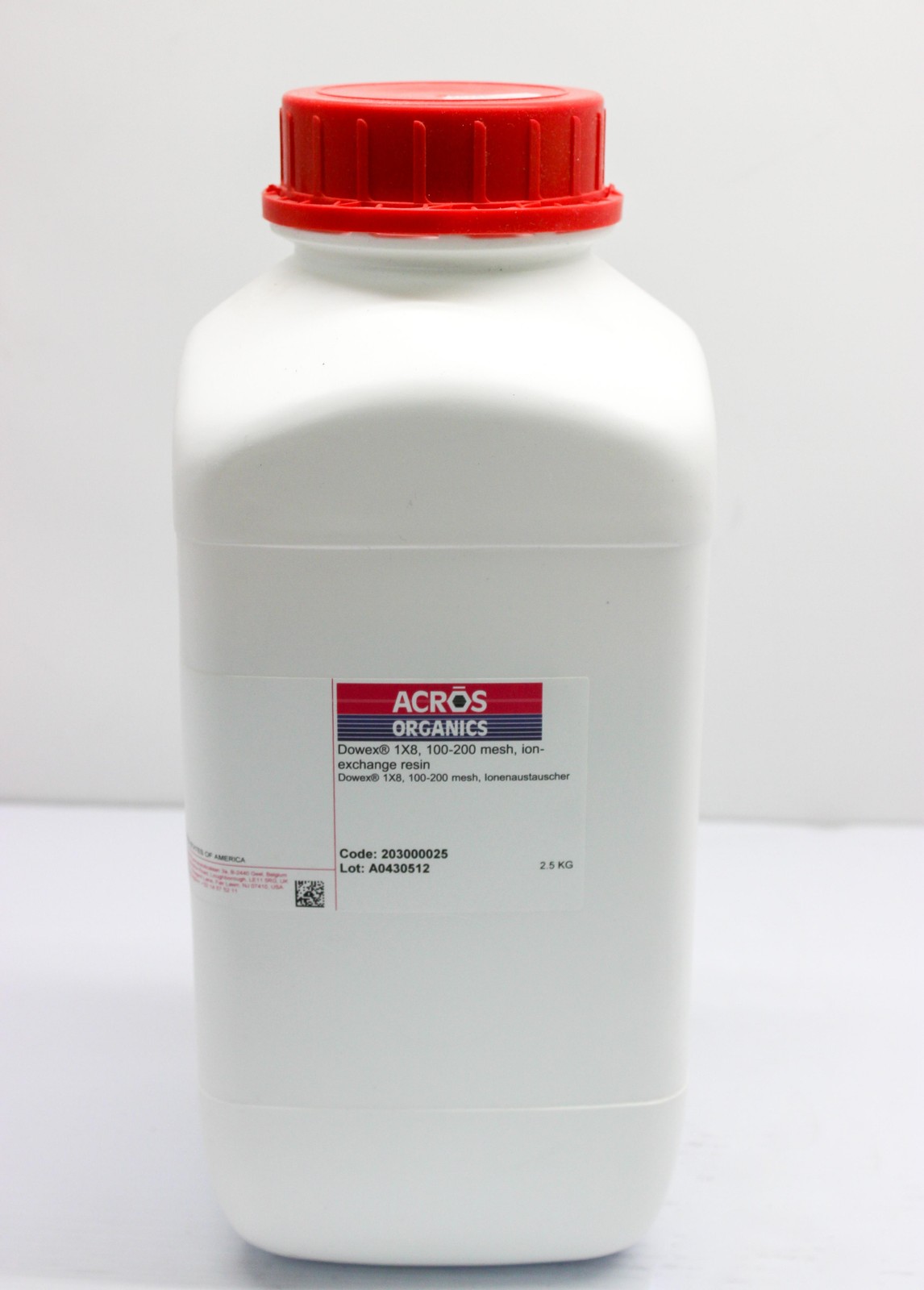 Acros Organics Dowex 1X8 Ion-Exchange Resin 100–200 Mesh 2.5Kg (3320085855)