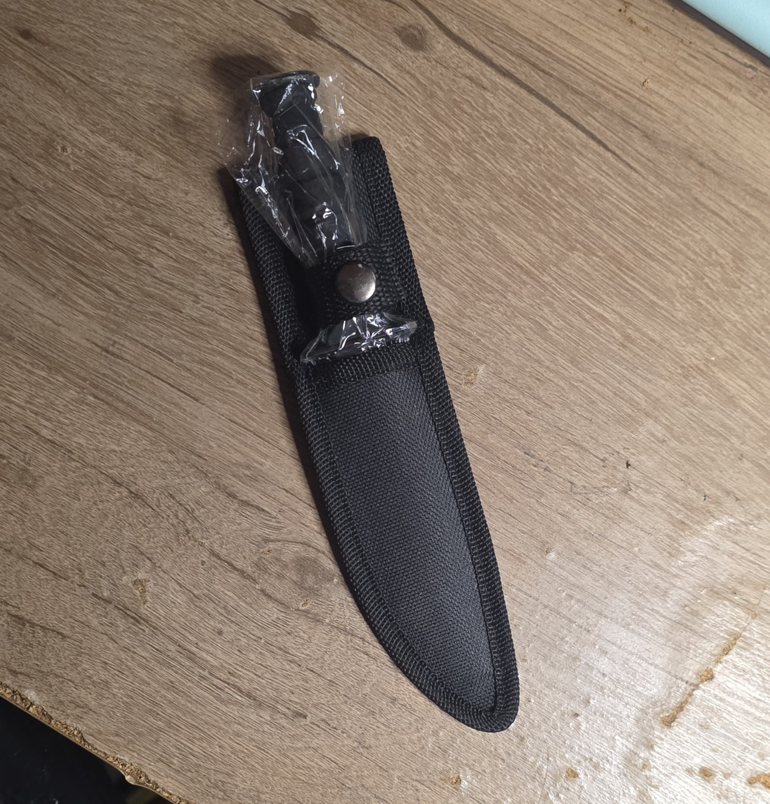 Fixed Blade Hunting Knife 7in Stainless Straight Edge, Sheath Included, Black