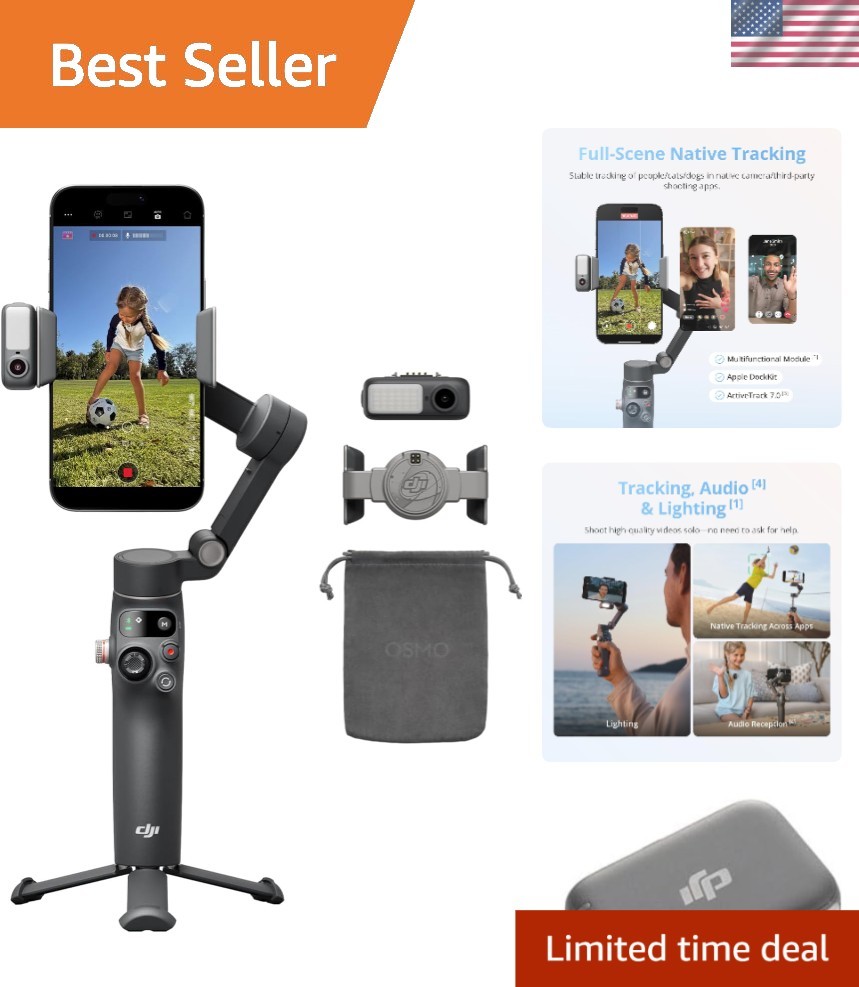 Osmo Mobile 8 Advanced Tracking Combo Gimbal Stabilizer for Phone, AI Native ...