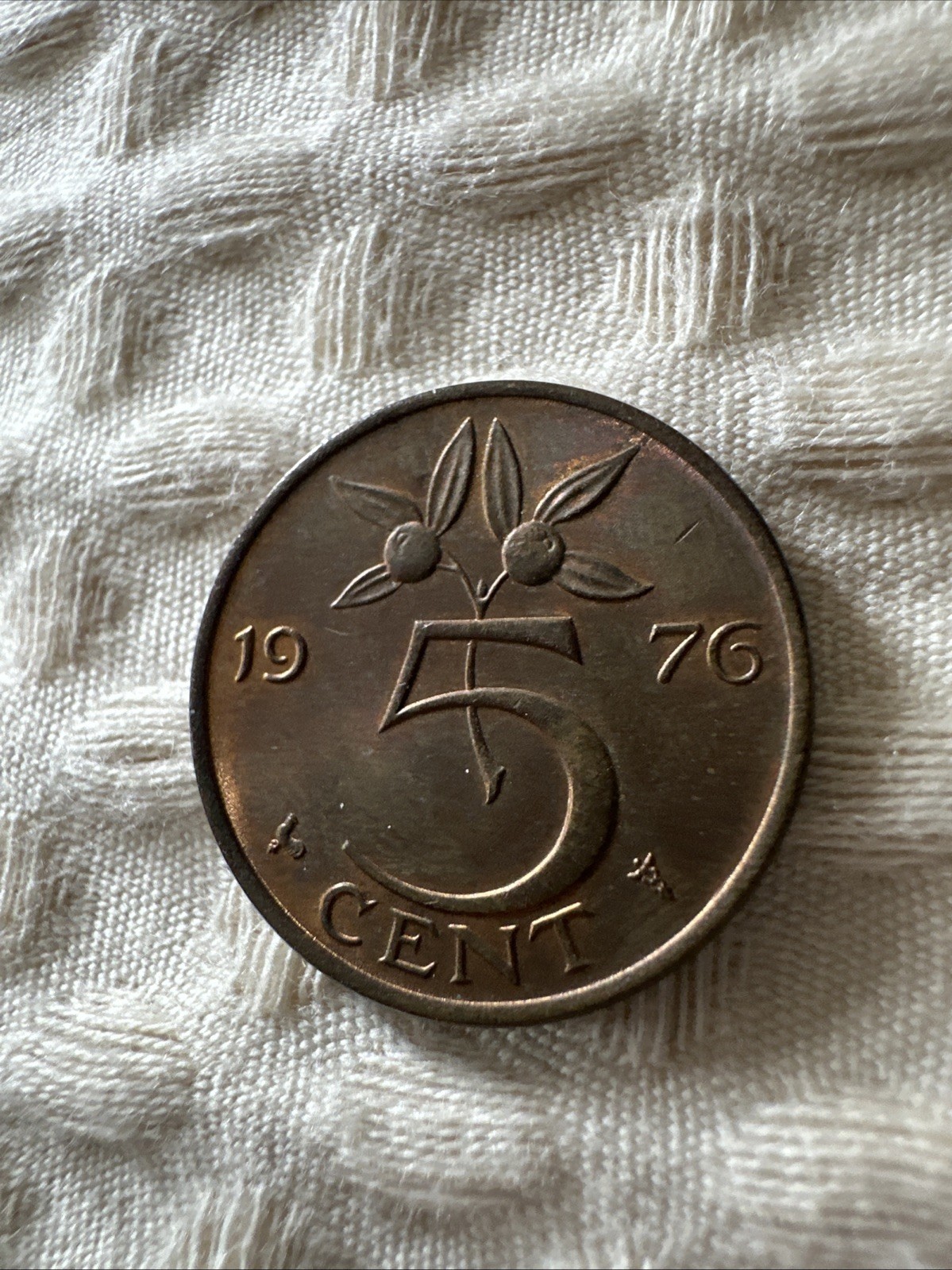 Vintage 1976 Dutch 5 Cent Coin - Queen Juliana of Netherlands Circulated