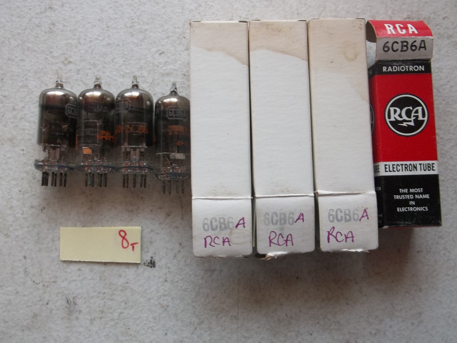 LOT OF 4 NEW IN BOX RCA ELECTRONIC TUBE 6CB6 (335)