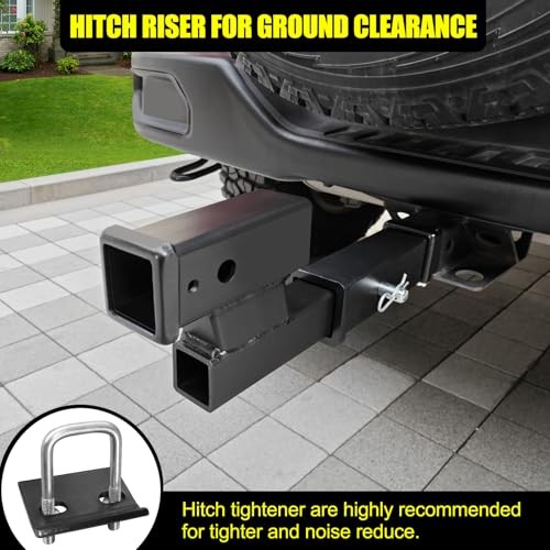 Trailer Receiver Hitch Riser Hitch riser 2" adapter black - 4-inch Rise/Drop