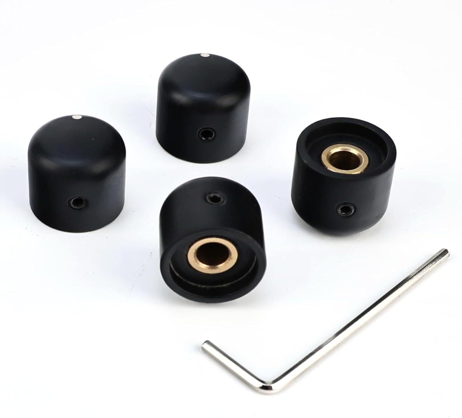 4 Pcs Ebony Electric Guitar Volume Tone Knobs with 6mm（15/64"）Brass Hole 🔥New🔥