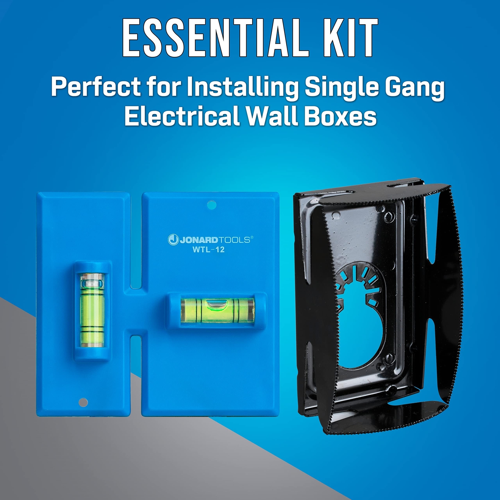 Jonard Tools EBW-412 Electrical Box Cutting Kit, Single Gang with Wall Templa...