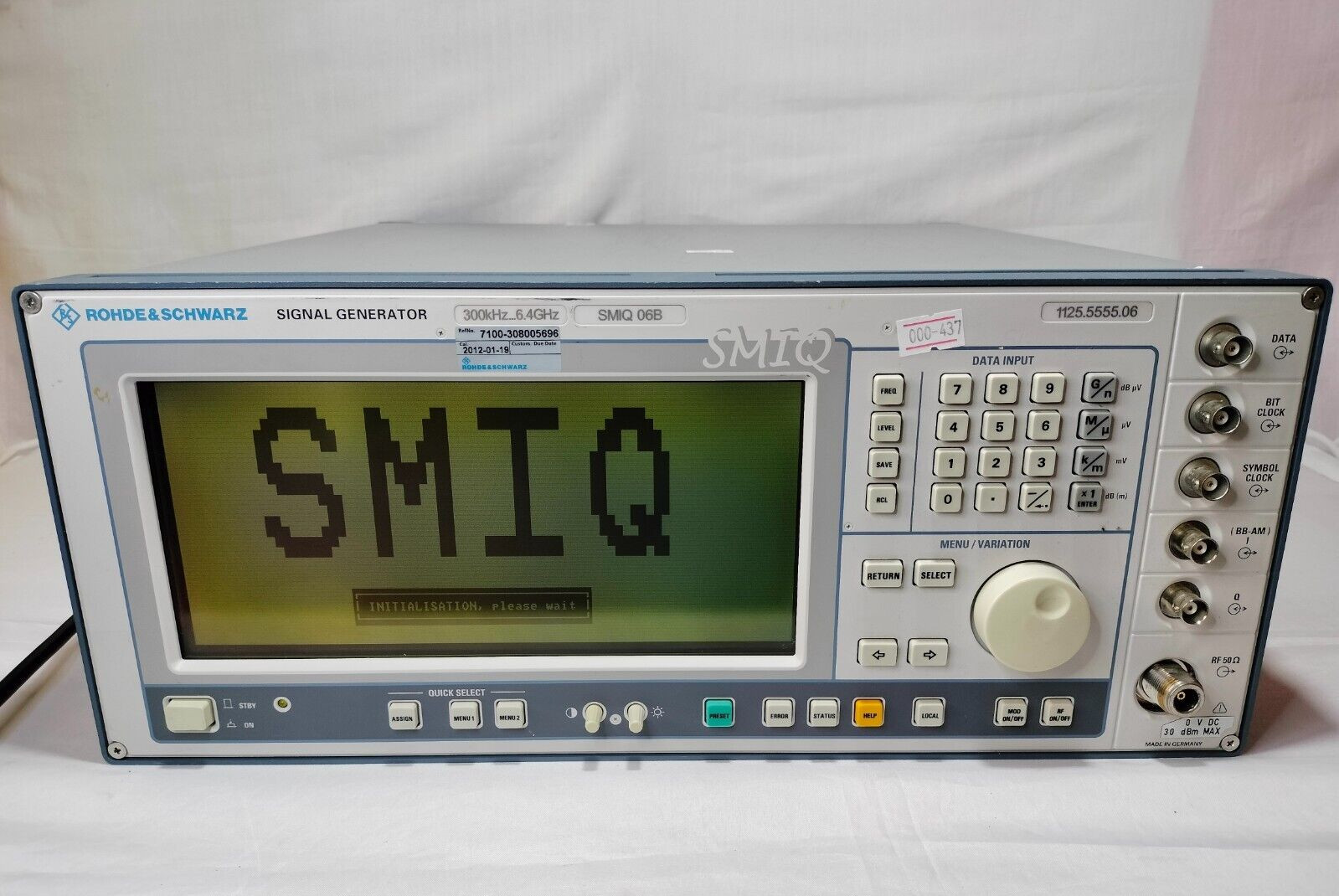 Rohde & Schwarz SMIQ 06B SMIQ06B 1125.5555.06 Signal Generator 300kHz-6.4GHz