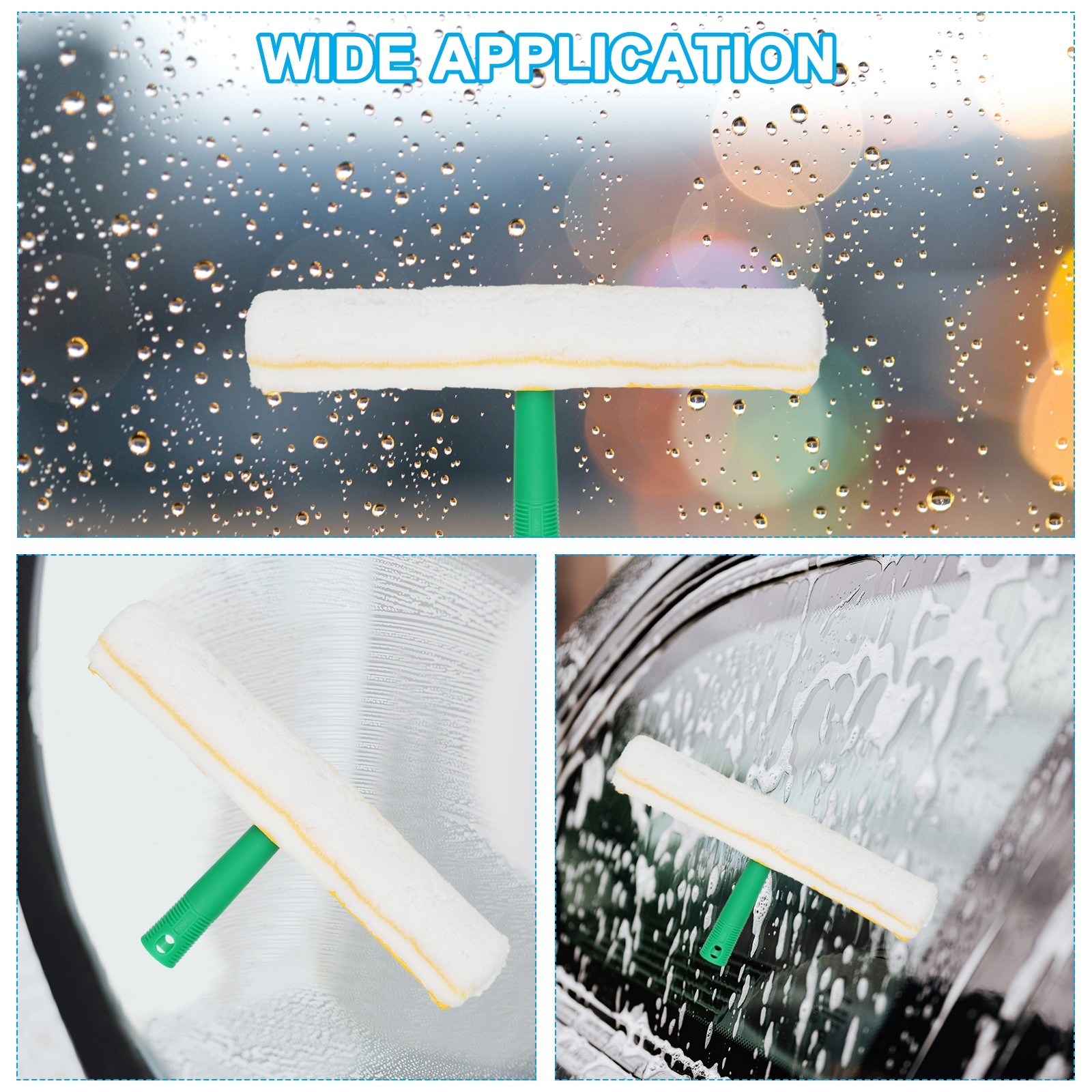 Microfiber Window Scrubber Replacement Head 9.84 Inch Blue/Green