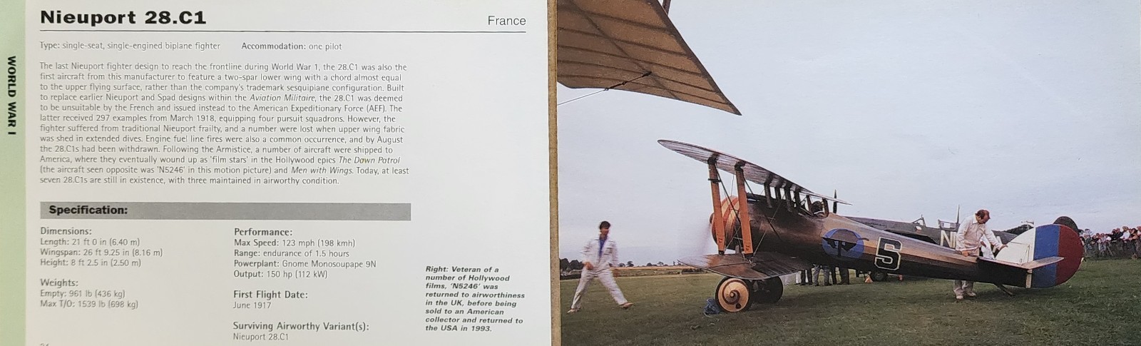 Nieuport Plane Picture Aircraft Detail Vtg Original Article Sheet Decor