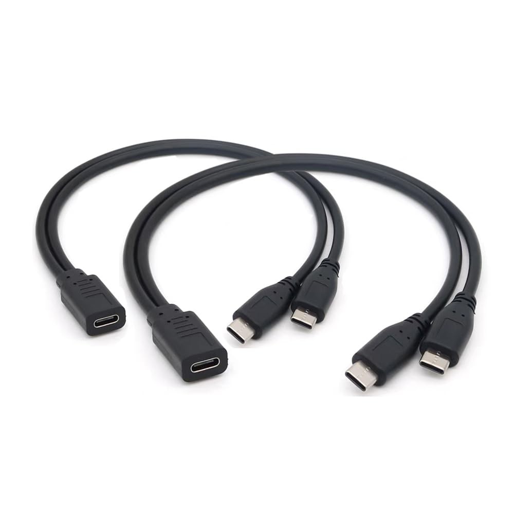 USB C Splitter Charge Cable, 1 Feet 2-in-1 USB Type C Female to 2 USB-C Male ...