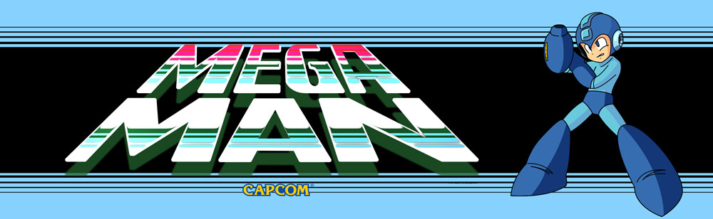 Mega Man (Megaman) Arcade Marquee 26" x 8"