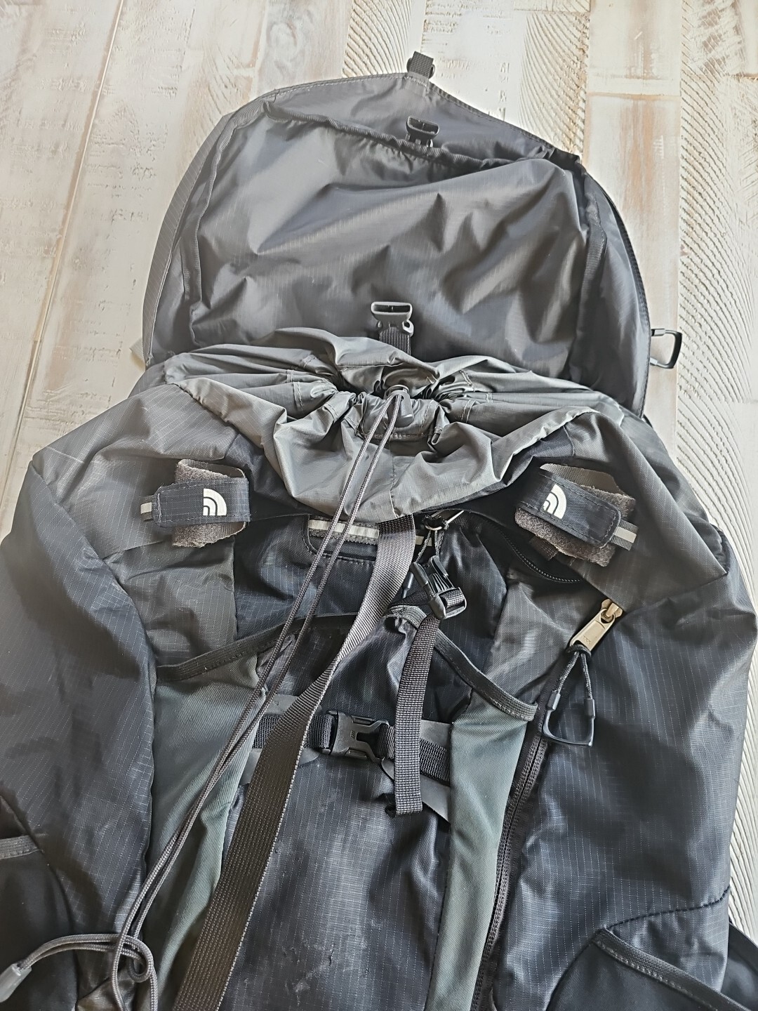 The North Face Backpack ALTEO 35 Black, Charcoal Gray***flawed, see pics***