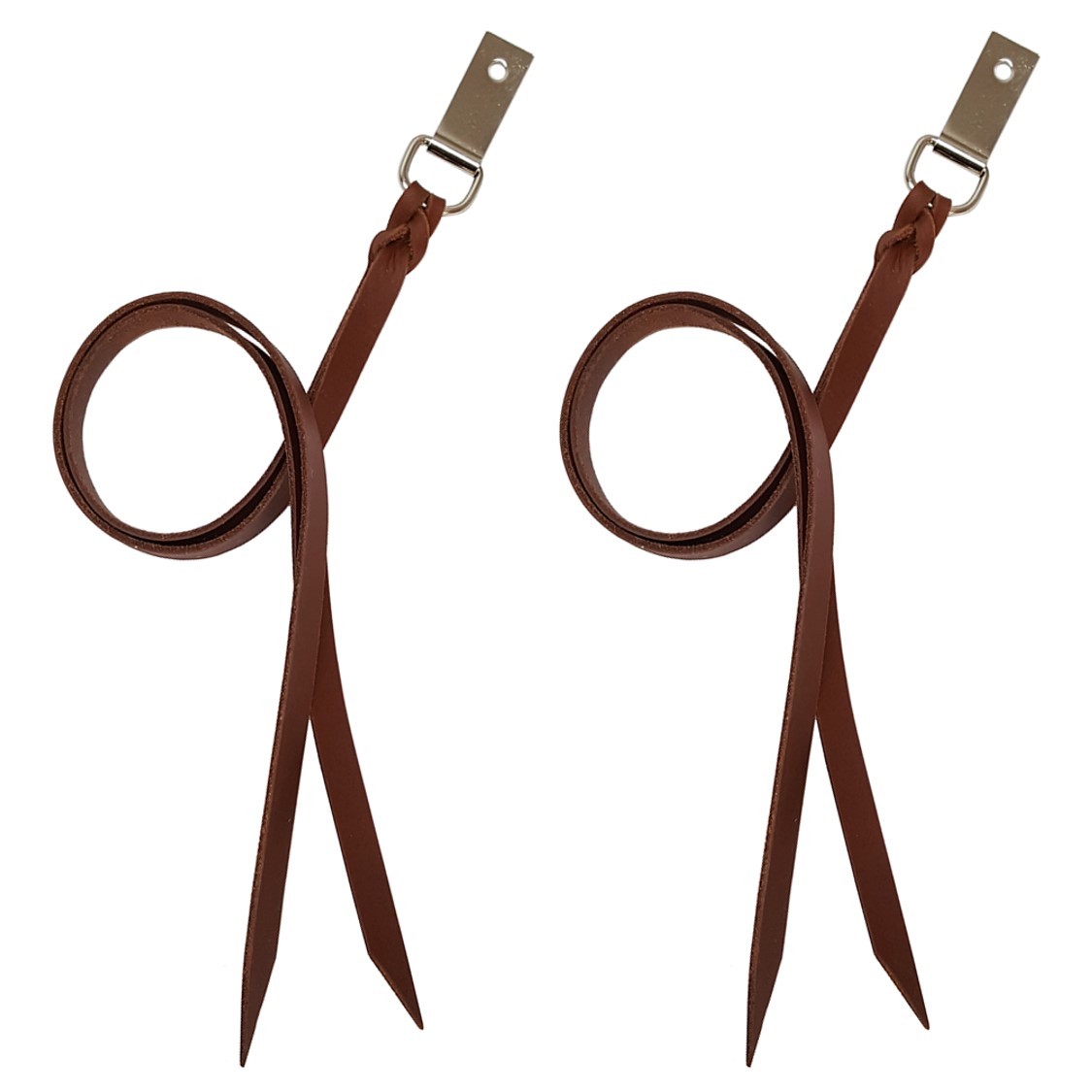 2 Pack 20" Premium Brown Leather Cowboy Saddle Strings W/ Dee-Clip Hill Leather