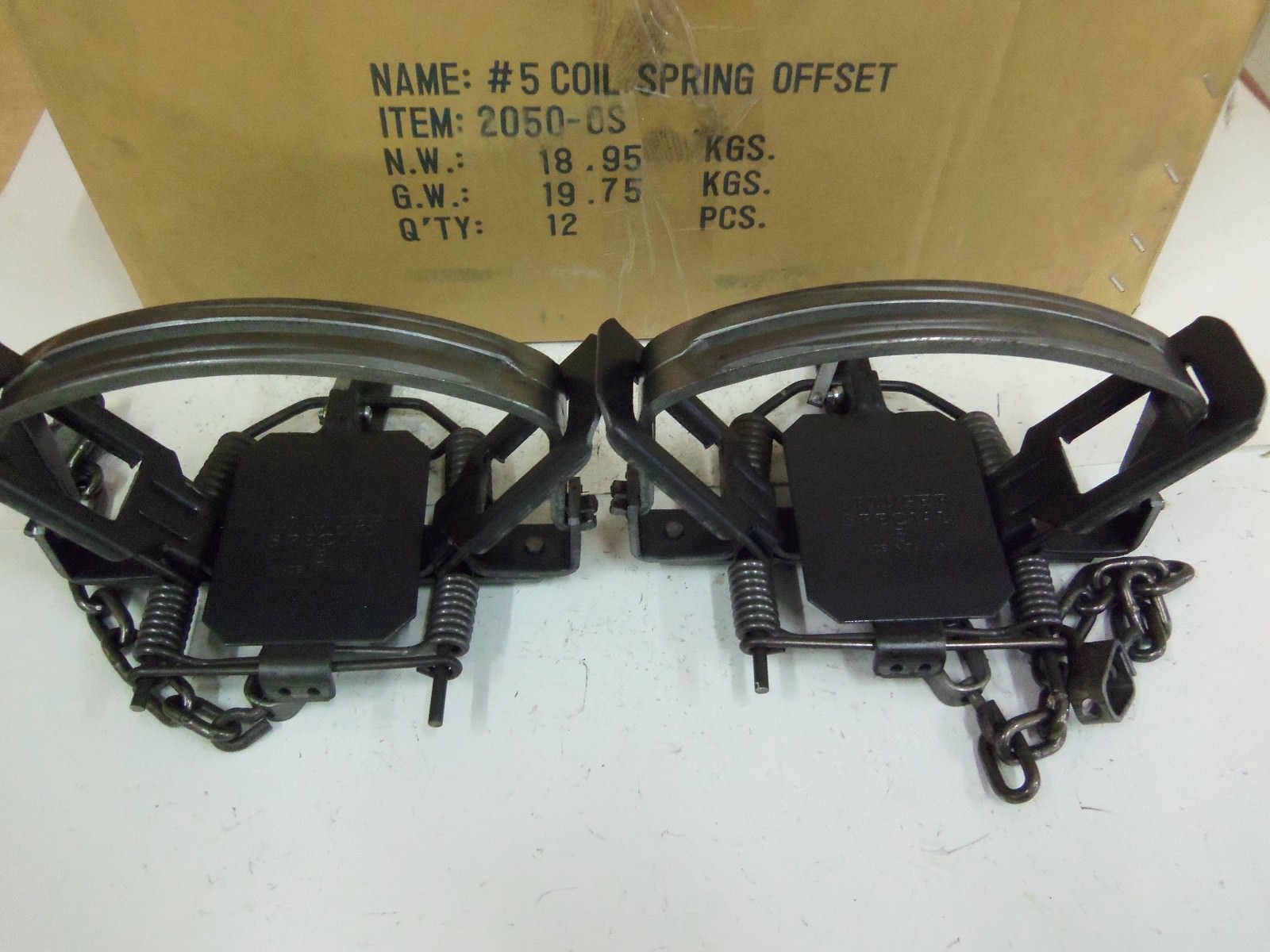 2 Bridger #5 Offset Jaw Coil Spring Foothold Traps Coyote Beaver 7.5" Trapping
