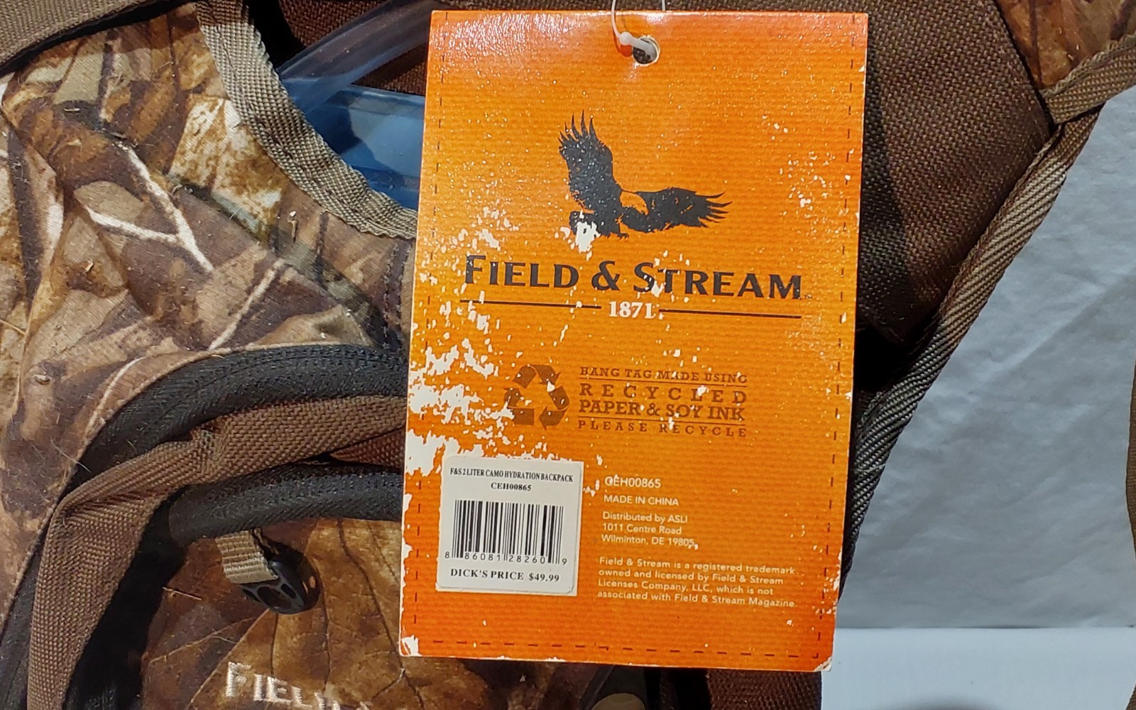 Field & Stream 2L Camouflage Nylon Hydration Backpack CEH00865
