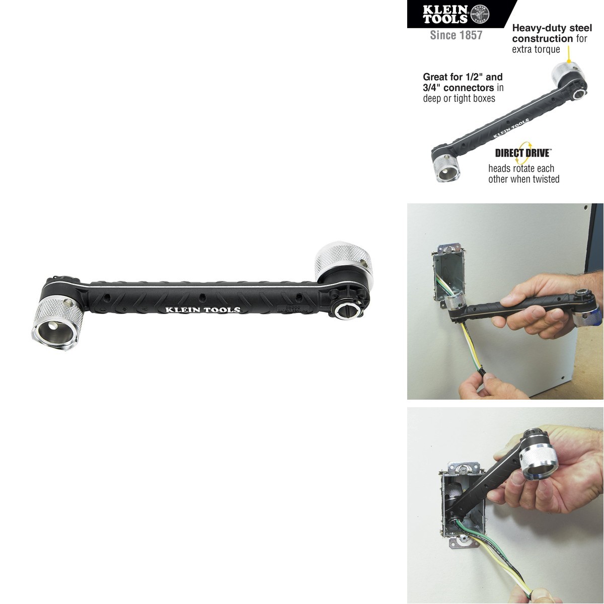 Klein Tools 56999 Conduit Locknut Wrench for 1/2-Inch and 3/4-Inch Connectors