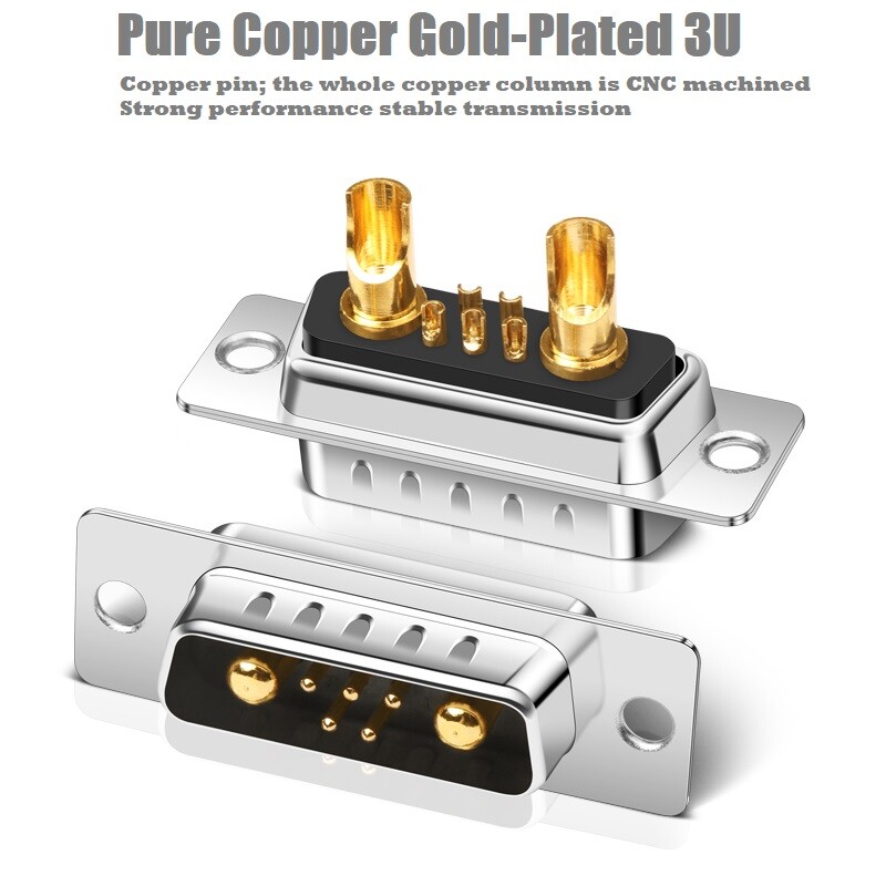 Industrial DB7W2 plug high current 7/2core butt joint 5+2connector DB9 interface