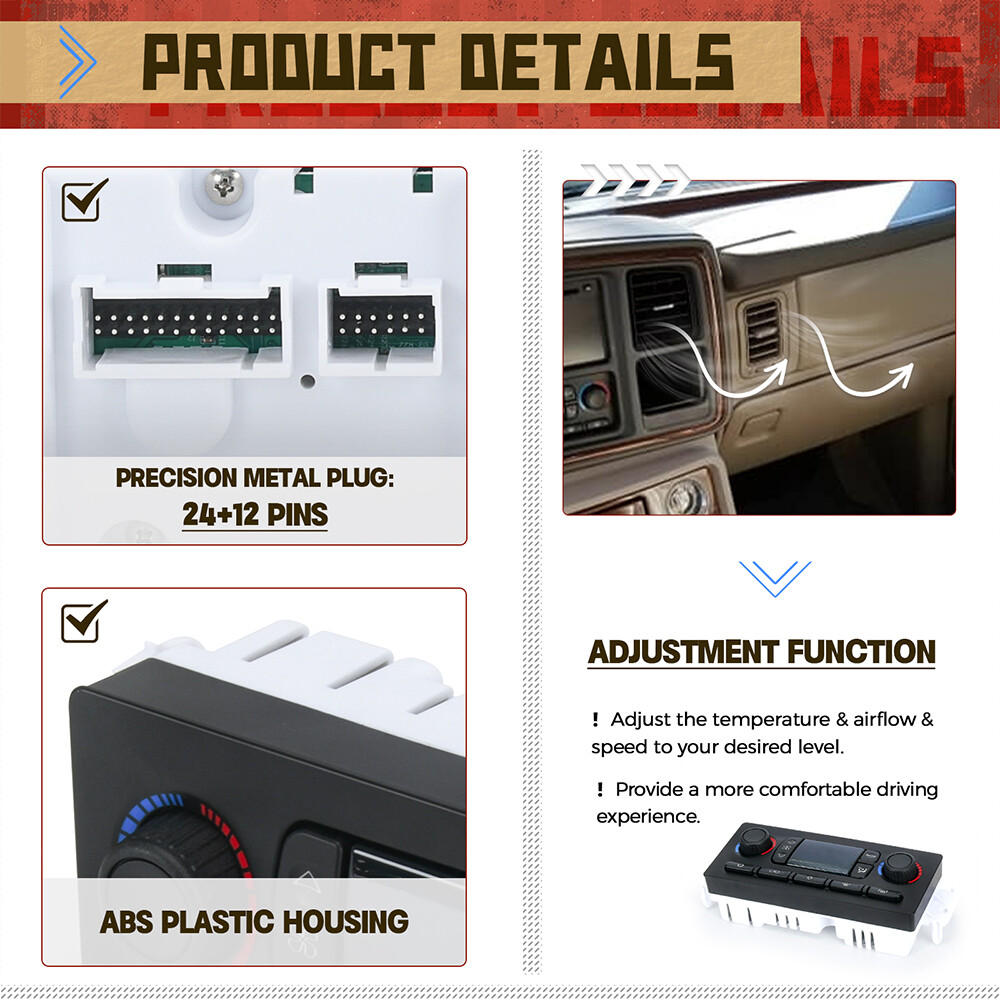 For 03-07 Hummer H2 A/C Temperature Climate Control Panel Digital Heater Switch