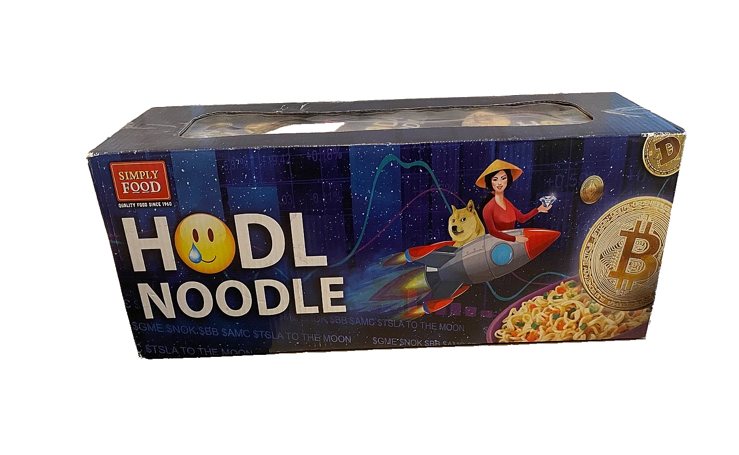 Doge Day Hodl Noodles Simply Foods 2021 Sealed FULL BOX (of 6) Limited Edition