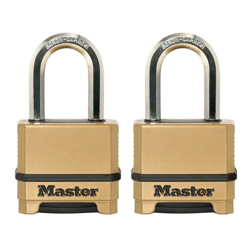 Master Lock Gold Combination Lock, Heavy 1.2 x 2 x 3.87 inches (2 Pack),