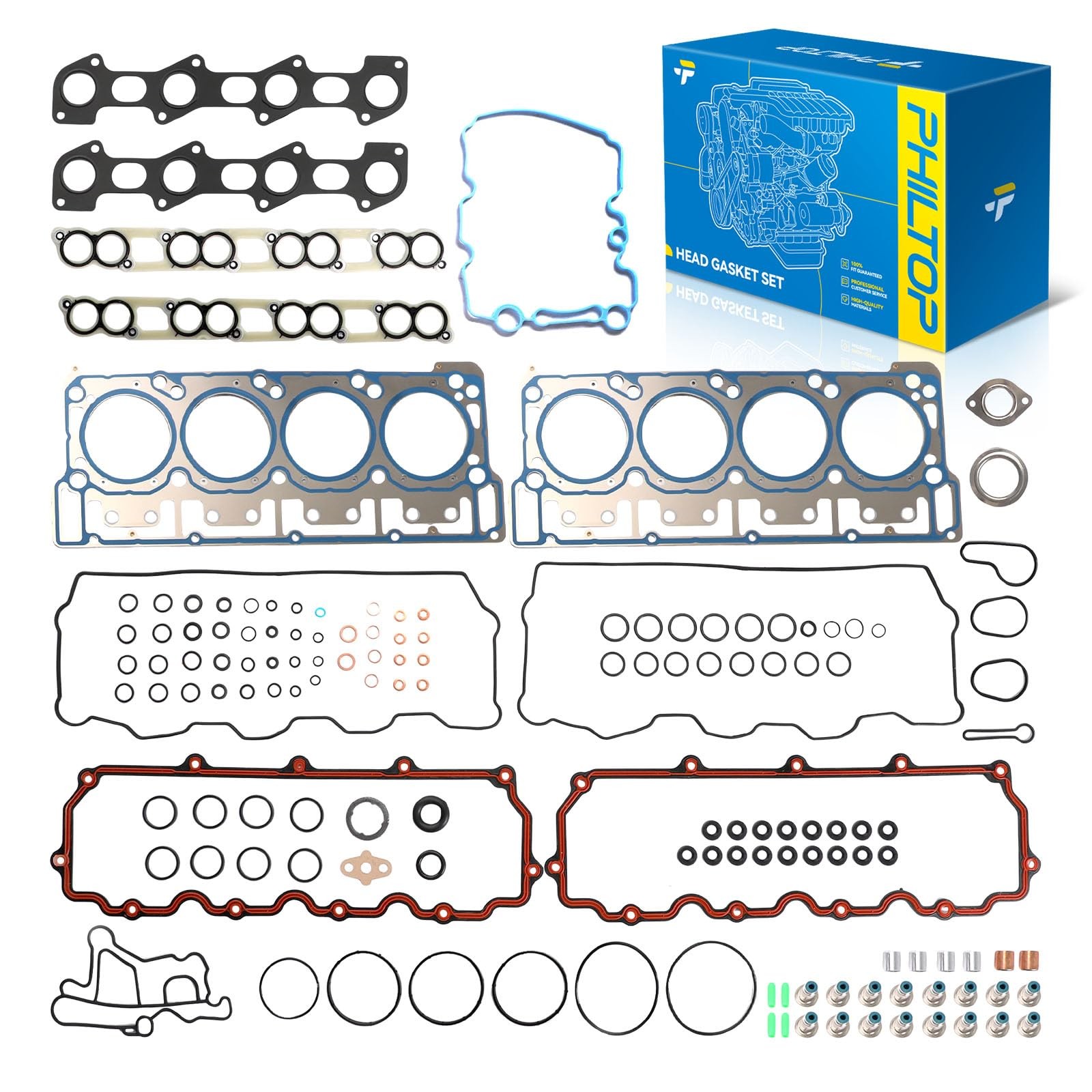 PHILTOP 26374PT Head Gasket Set Fit for Ford F-250 F-350 Super Duty 2003-2007, E