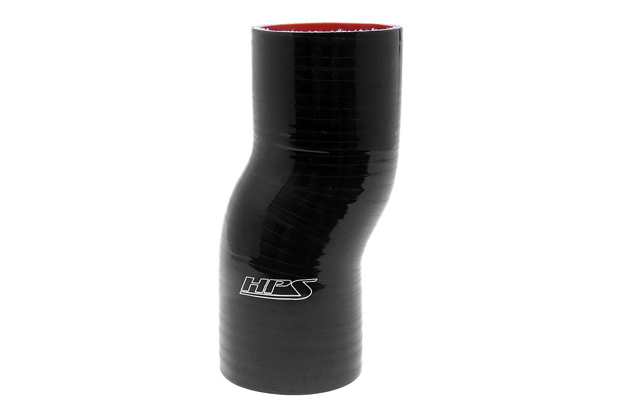 HPS HTSOC-250-L6-BLK 2.5" 63mm ID Silicone Offset Coupler Hose 4-Ply Black 6"