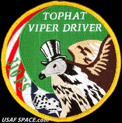 USAF 310th FIGHTER SQ -310 FS -TOPHAT VIPER DRIVER- Luke AFB, AZ- ORIGINAL PATCH