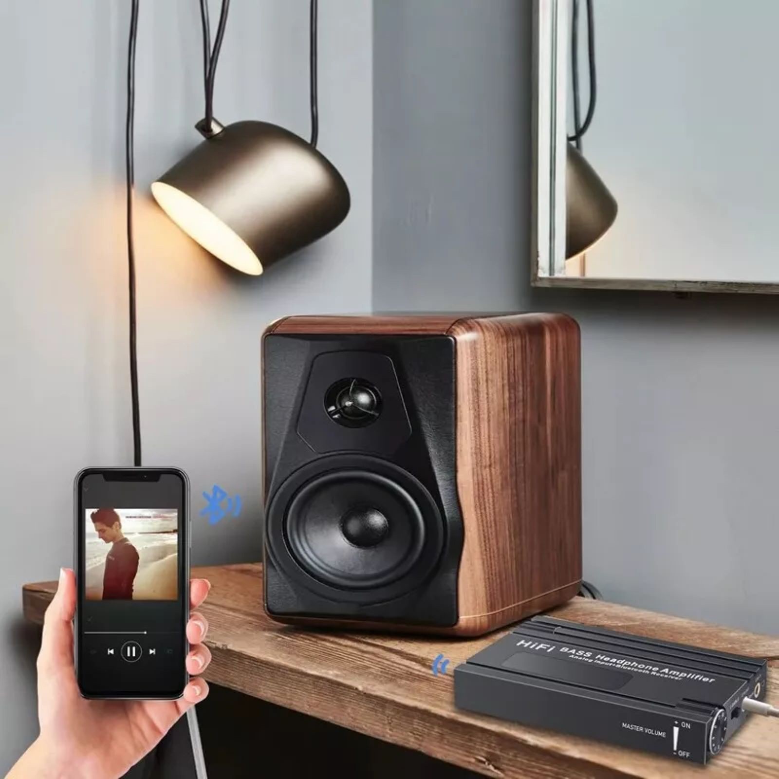 HiFi Headphone Amplifier 3.5mm with Bluetooth 5.0 Receiver - Portable 16-600Ω