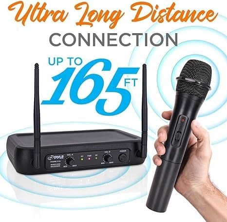 Channel Microphone System-VHF Fixed Dual Frequency Wireless Set with 2