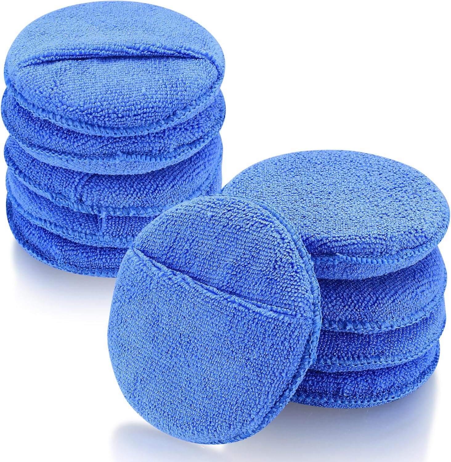 10Pcs Microfiber Wax Pad Soft Car Polishing Applicator Buffing Pad for Auto Care