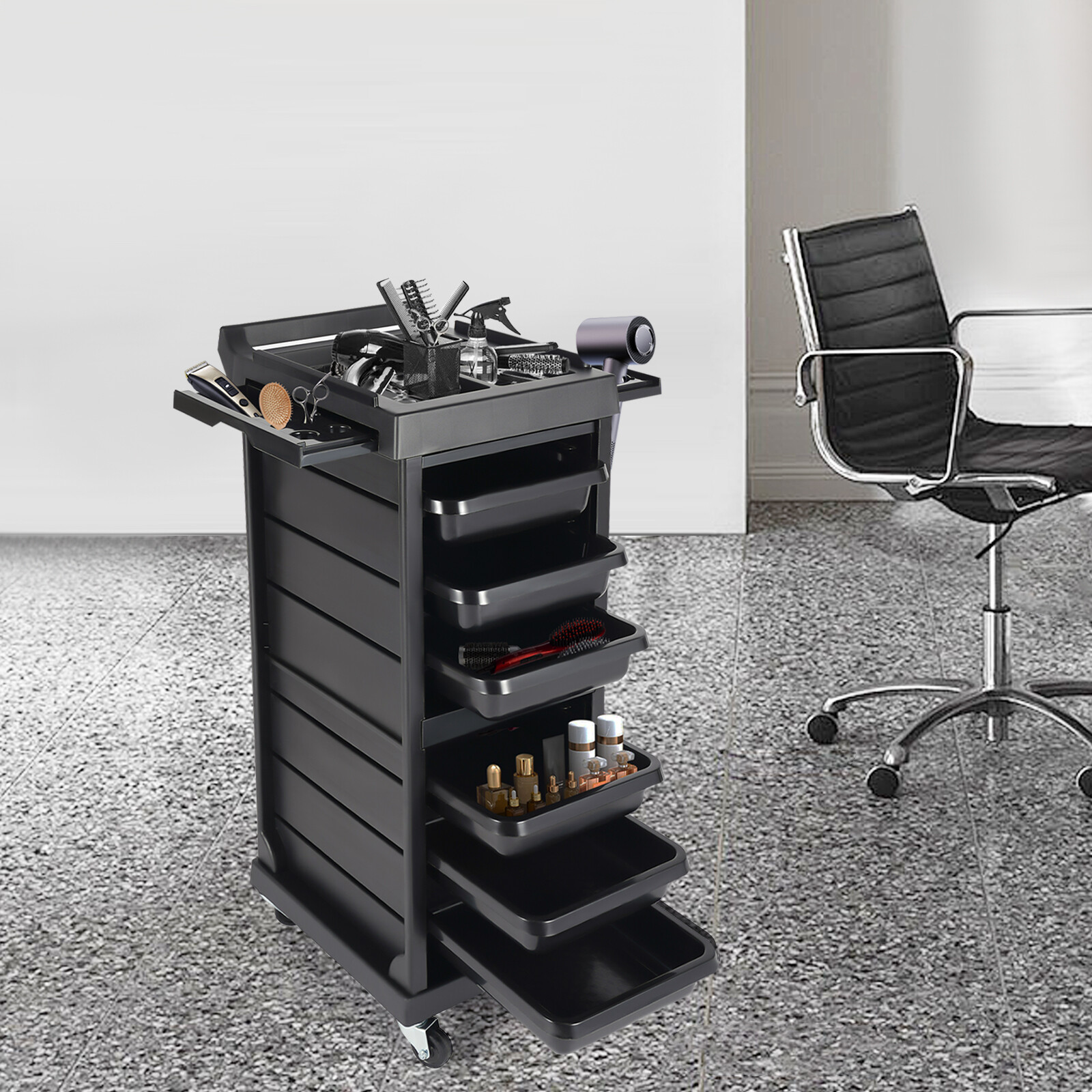 Rolling Trolley Cart, Beauty Barber Cart, Barber Organizer Rolling Cart
