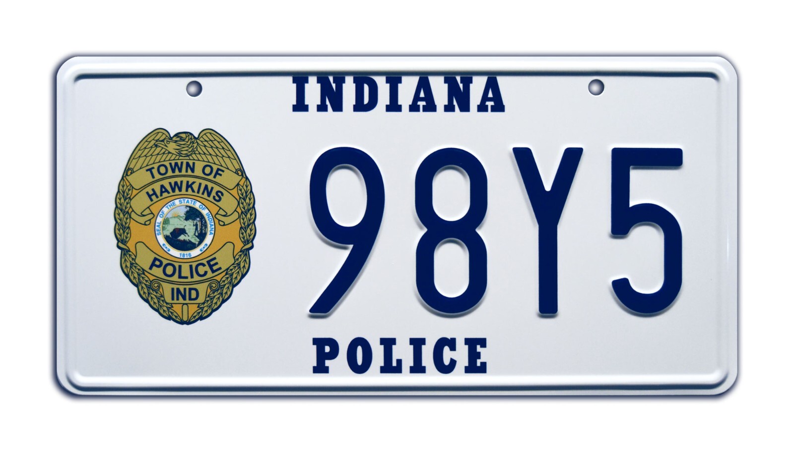 Stranger Things | Hopper’s Blazer | Metal Stamped Replica Prop License Plate