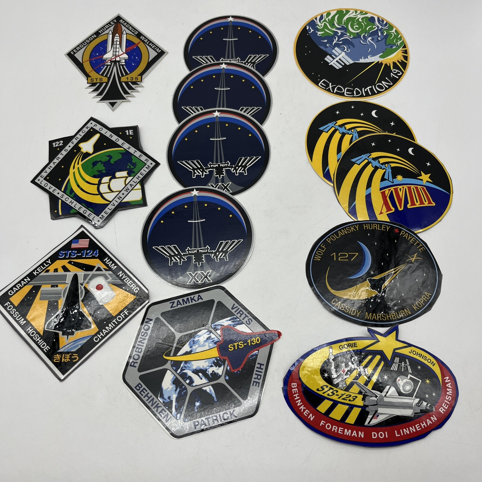 Space Shuttle/ISS Space Station Mission Patch Sticker Lot Of 13 *Imperfect Read