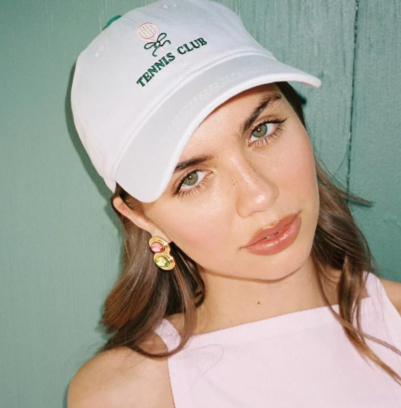Tennis Club Hat - Frasier Sterling Blue/Green: Cream Cotton Year-Round Adjustabl