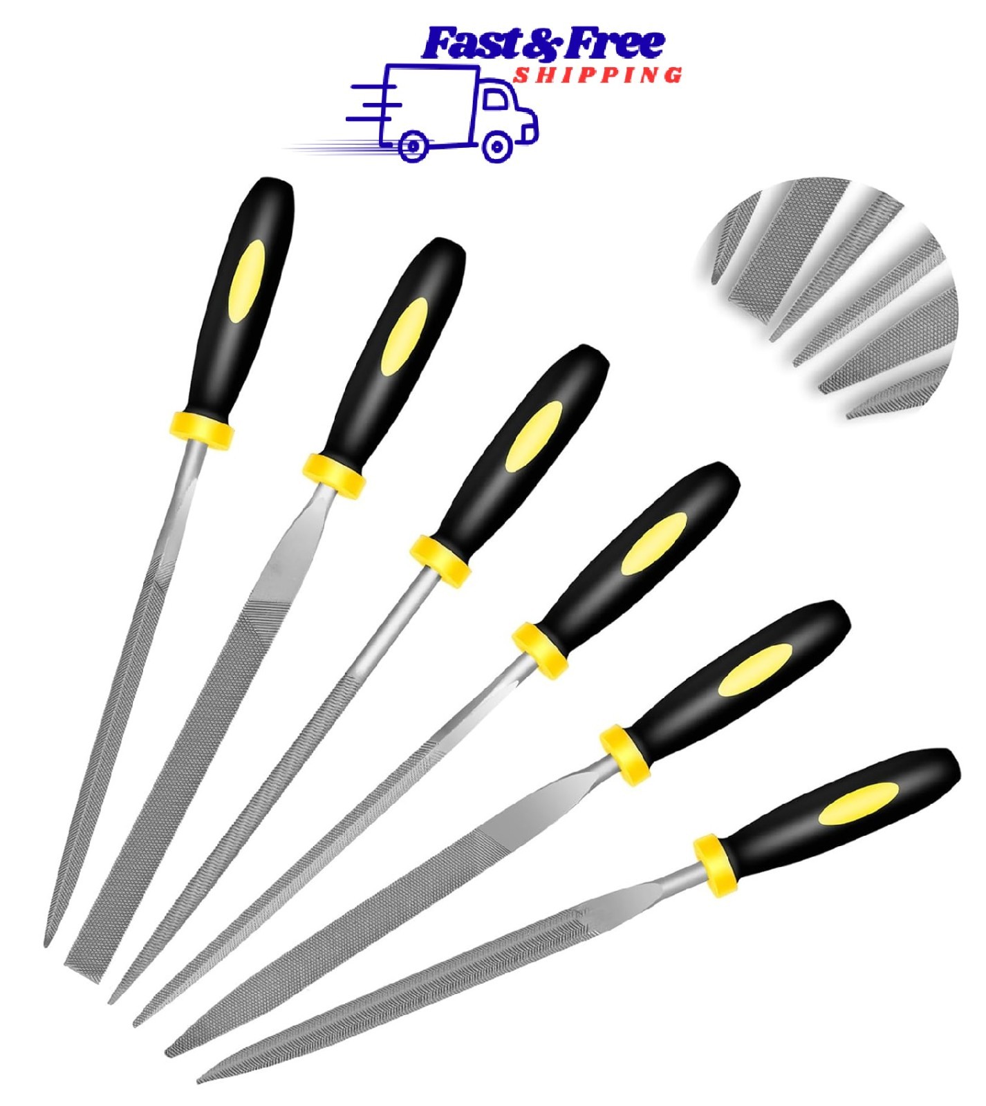 6pcs Metal Needle File Set, Mini Hand Metal Needle File Sets, 3rd Generation Har