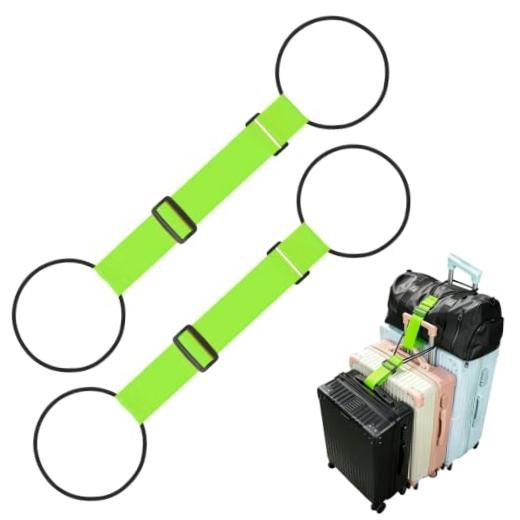 Luggage Connector Straps for Suitcases, Adjustable Travel Bungee for Green