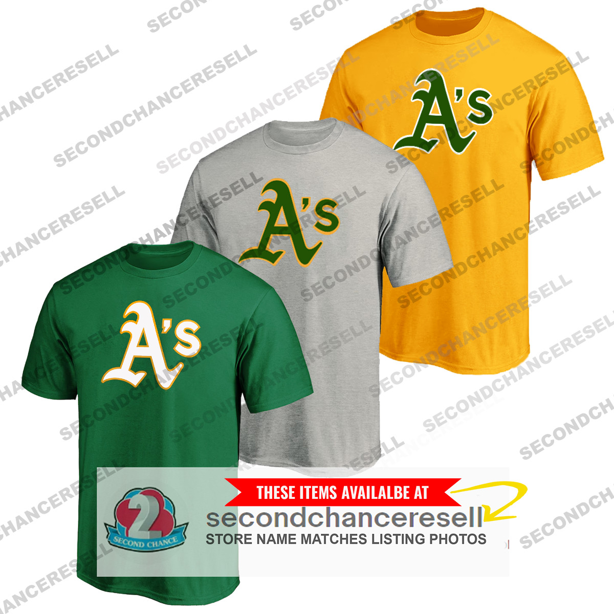 Oakland Athletics A's Team Color Primary Logo T-Shirt