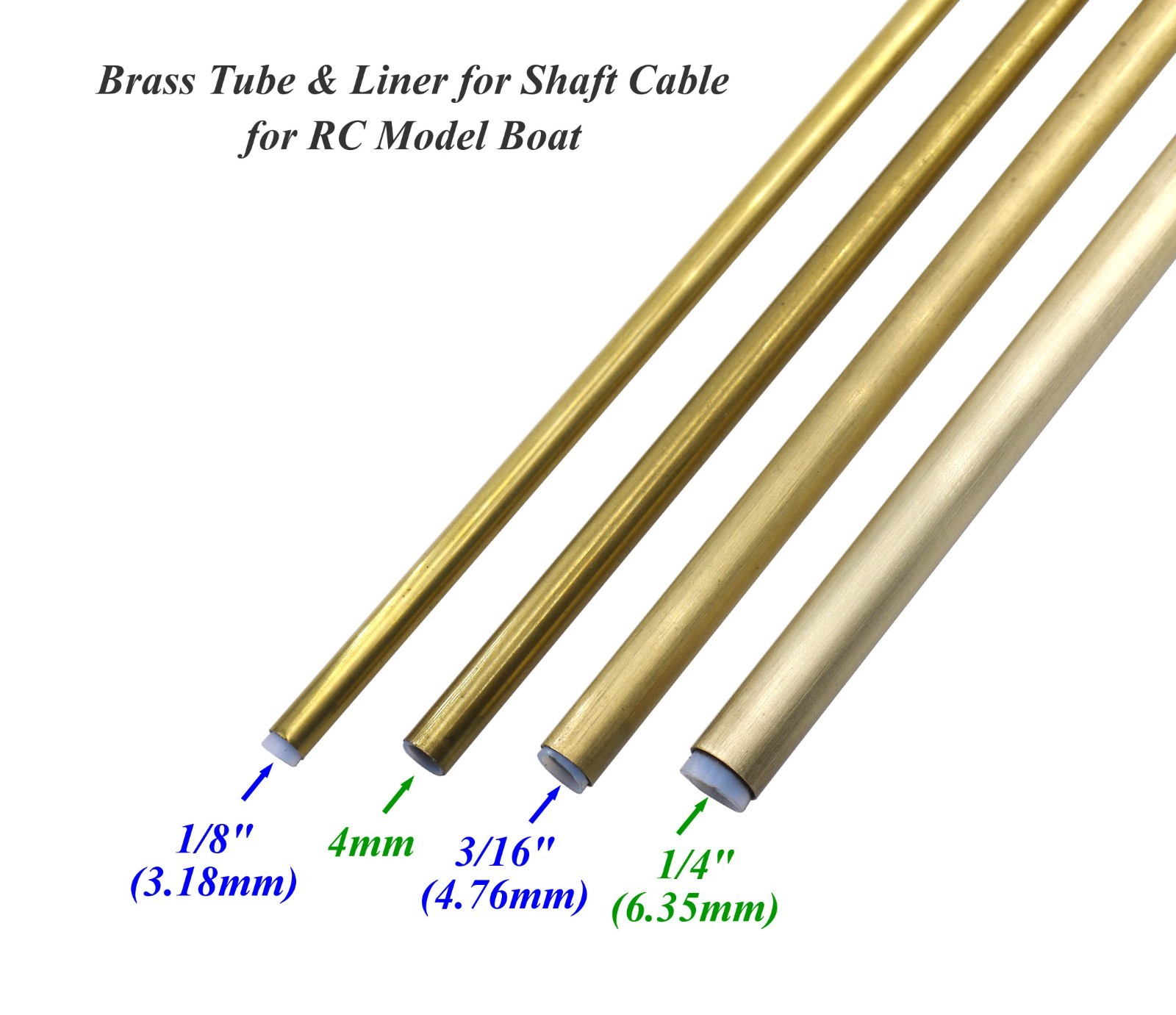 Brass tube Liner for 1/8" (3.18mm) 4mm 3/16" 1/4" Flex Shaft Cable for RC Boat