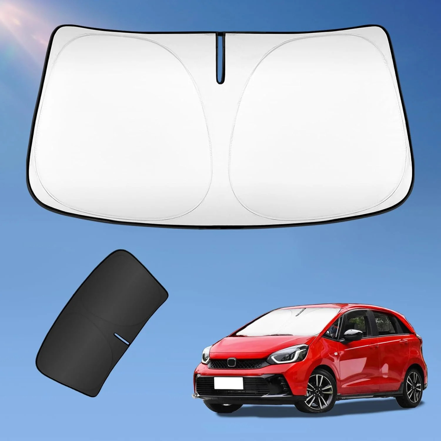 Sun Shade Sunshade for Honda Fit 2007-2024 2025 Windshield Cover, 4-Layers