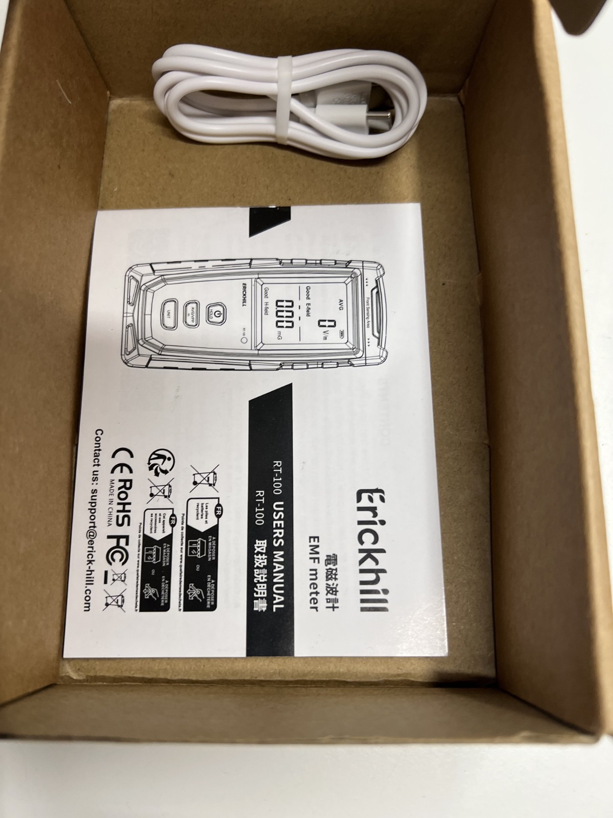 ERICKHILL RT-100 3 in 1 EMF Detector, Electromagnetic Field Radiation Detector