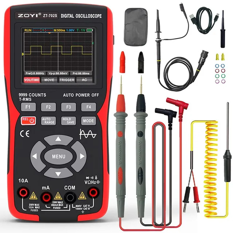 Digital Oscilloscope Multimeter AC/DC Volt Ohm Meter Ammeter Auto Range BLACK1