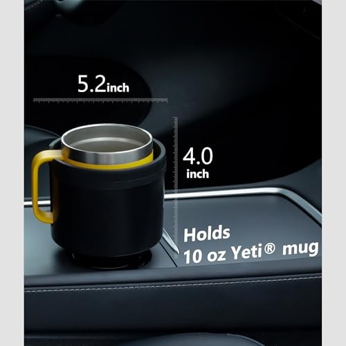 Car Cup Holder Expander with Offset Adjustable Base, Compatible Medium*1 Black