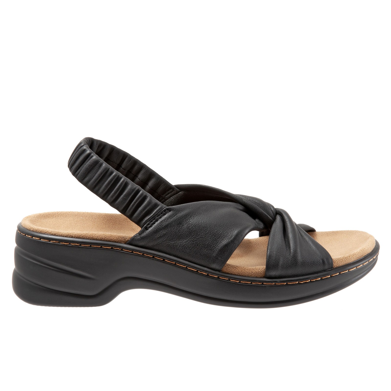 Trotters Nella T1914-001 Womens Black Narrow Slingback Sandals Shoes 10