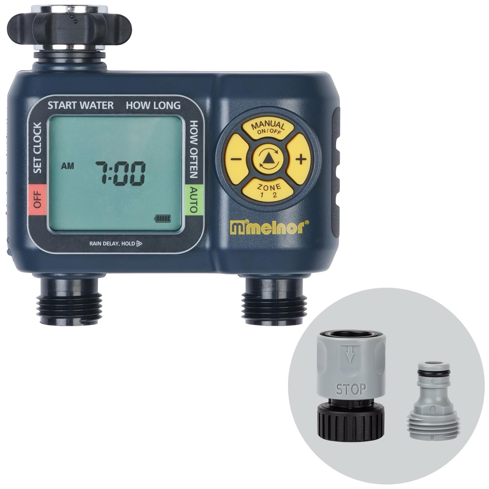 Melnor 65139AMZ AquaTimer Digital Hose Timer, 2-Zone Programmable Watering Ti...
