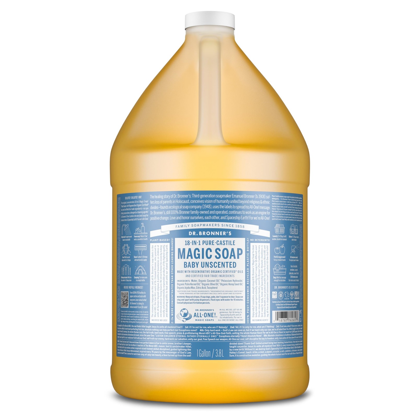 Dr. Bronner'S Dr. Bronners Pure-Castile Magic Soap Liquid Baby Unscented 1