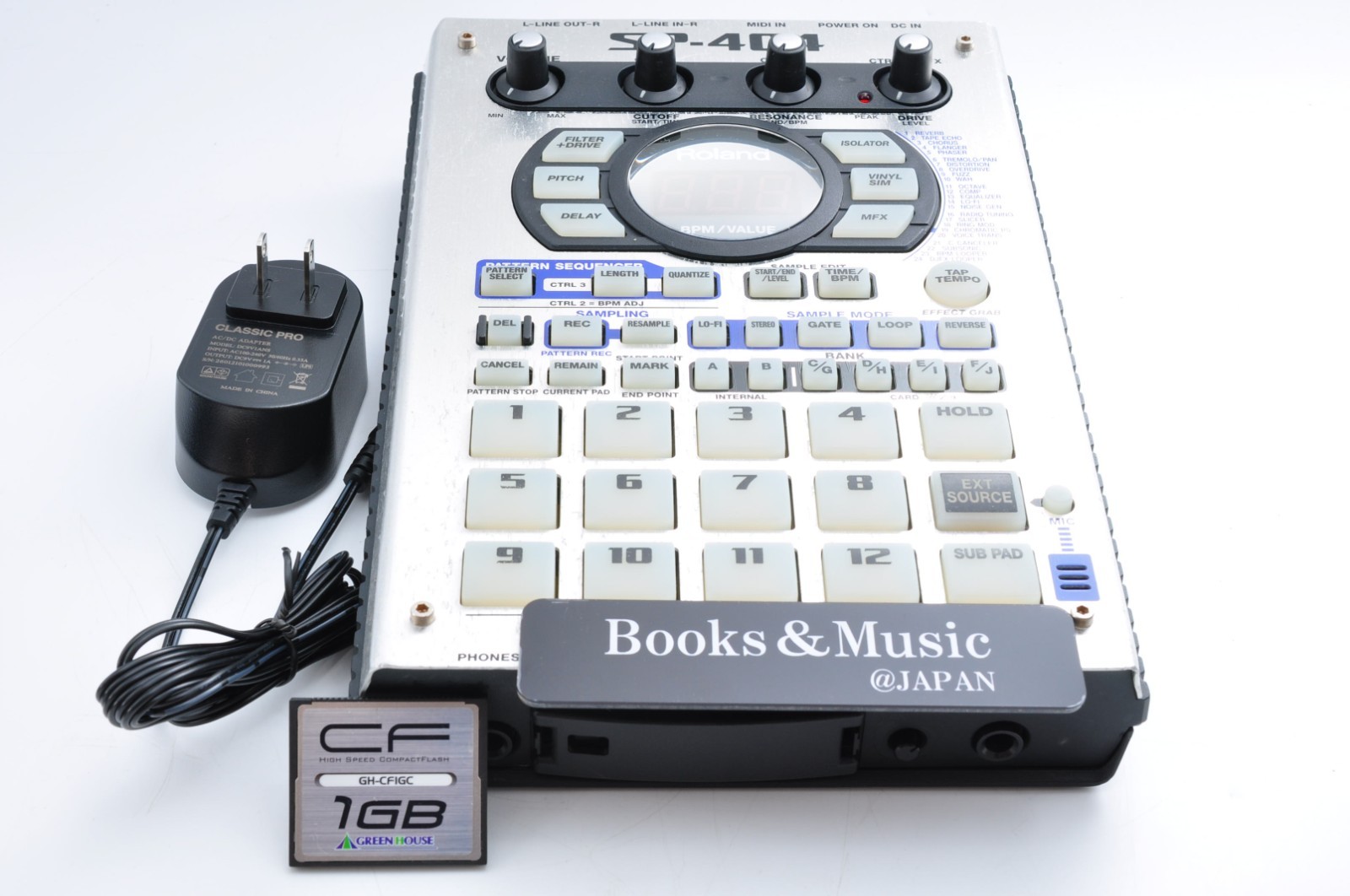Roland SP-404 Sampler Silver Made in Japan w/Adapter + CF Working 0710X1-10