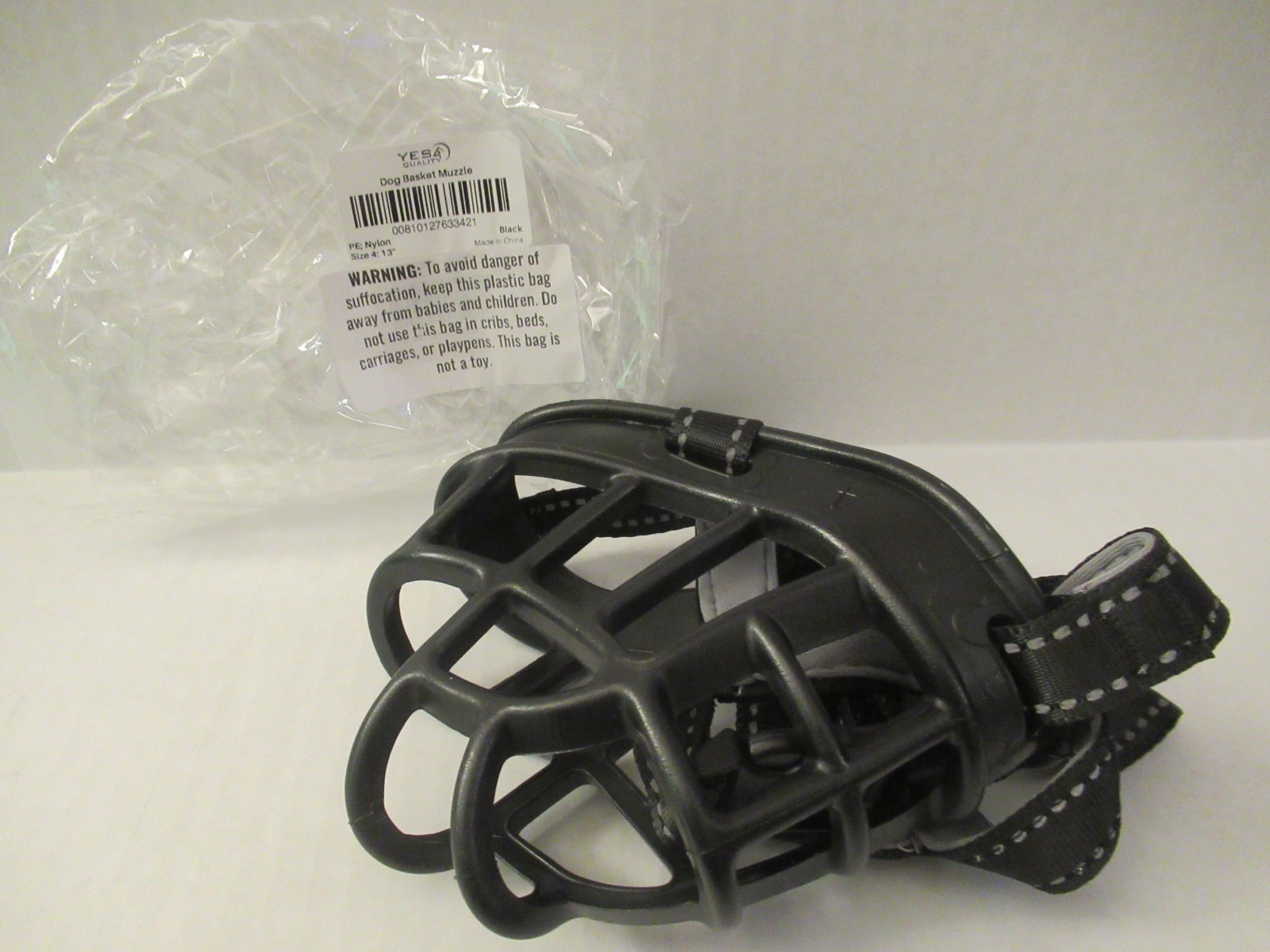 Basket Dog Muzzle (Size 4) (13") Black Nylon