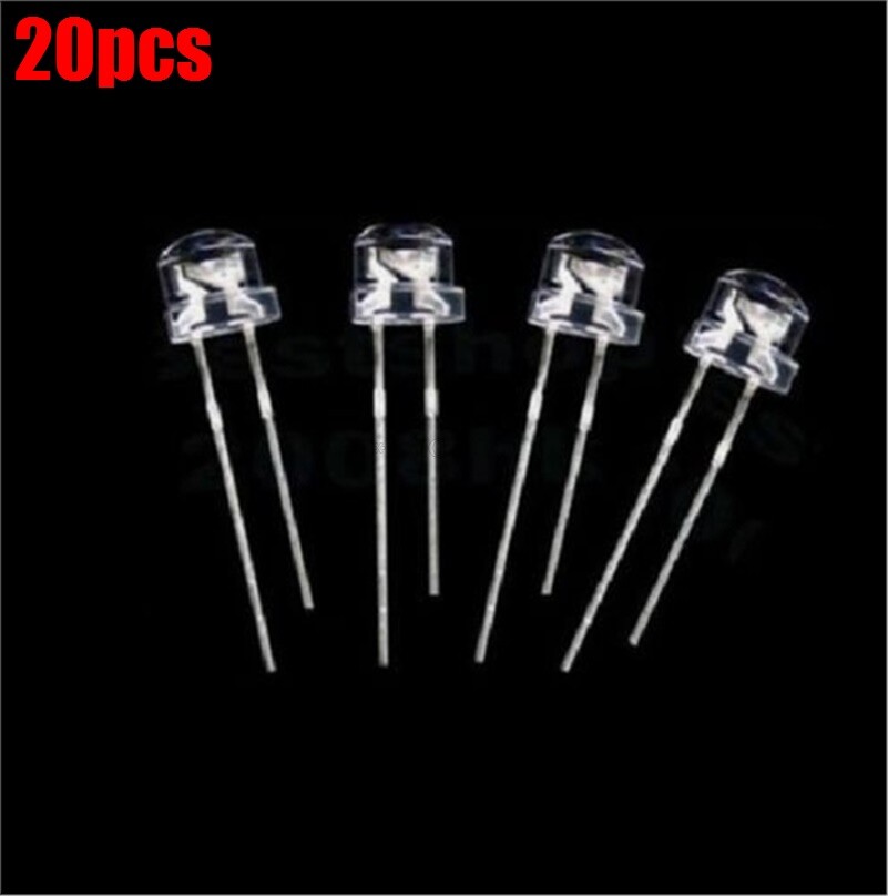 20Pcs F5 5Mm Blue Straw Hat Superbright Led Light Led Lamp gy